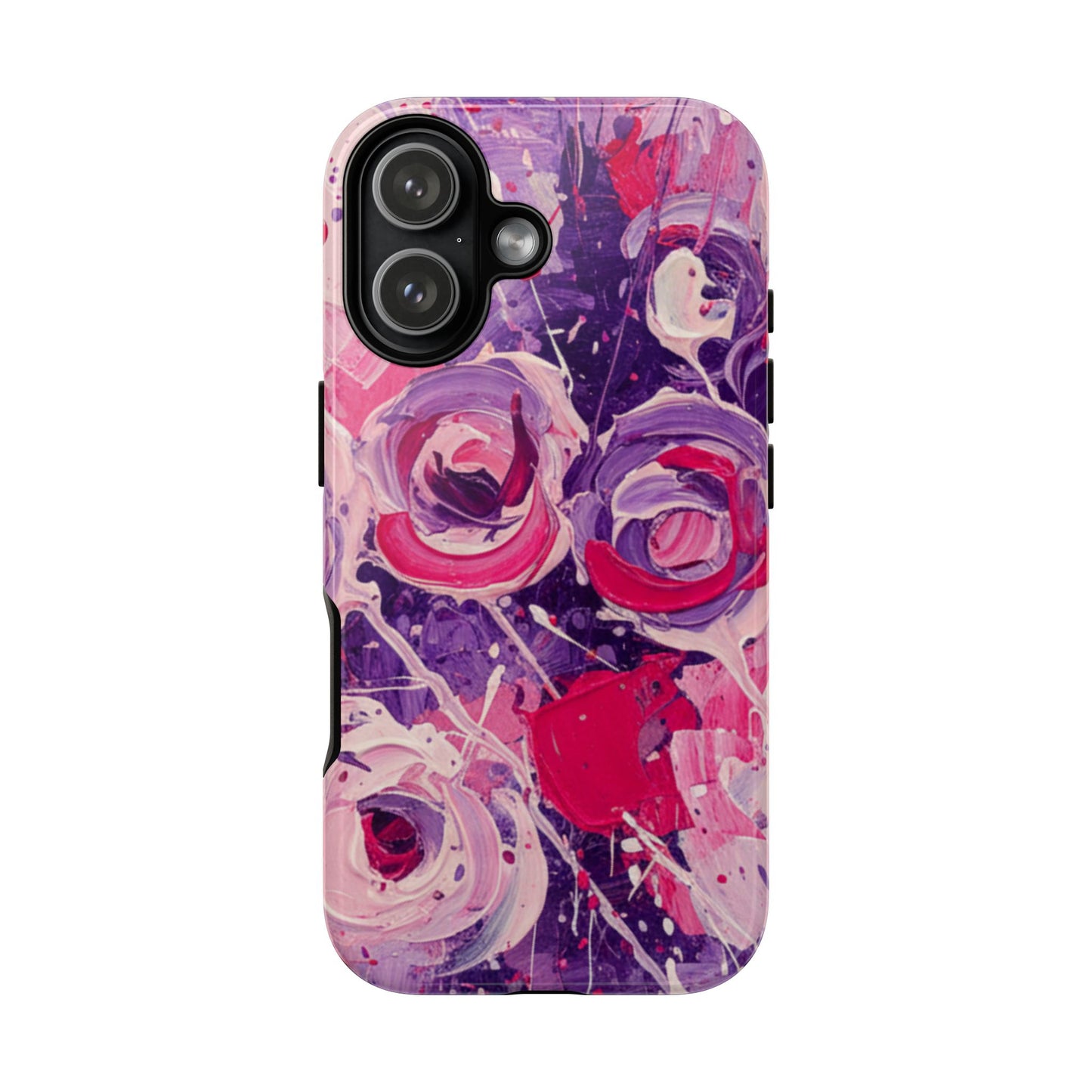 iPhone Tough Cases , iPhone 17 case, Phone Cases for iPhone 14\15\16\17 – Dual Layer, Matte/Glossy Finish, Wireless Charging Compatible, Floral Abstract Tough Phone Case — Protective Cover