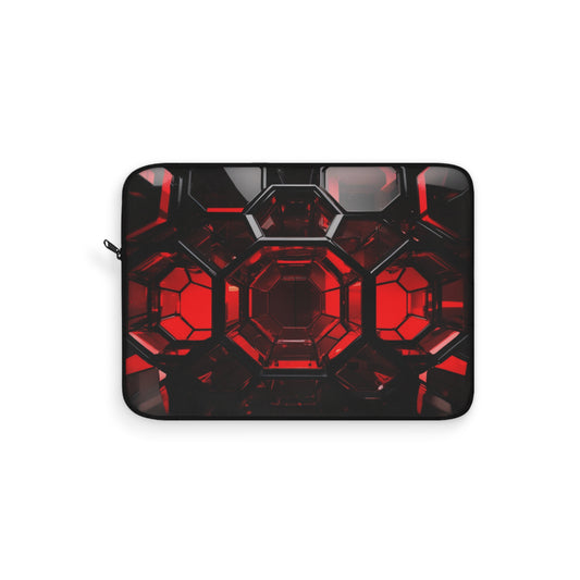 Laptop Sleeve - Modern Tech Accessory, Gift for Students, Stylish Computer Case, Office Essentials | Stylish Tech Accessory, Computer Case, Laptop Bag, Gift for Tech Lovers, Red Geometric Design