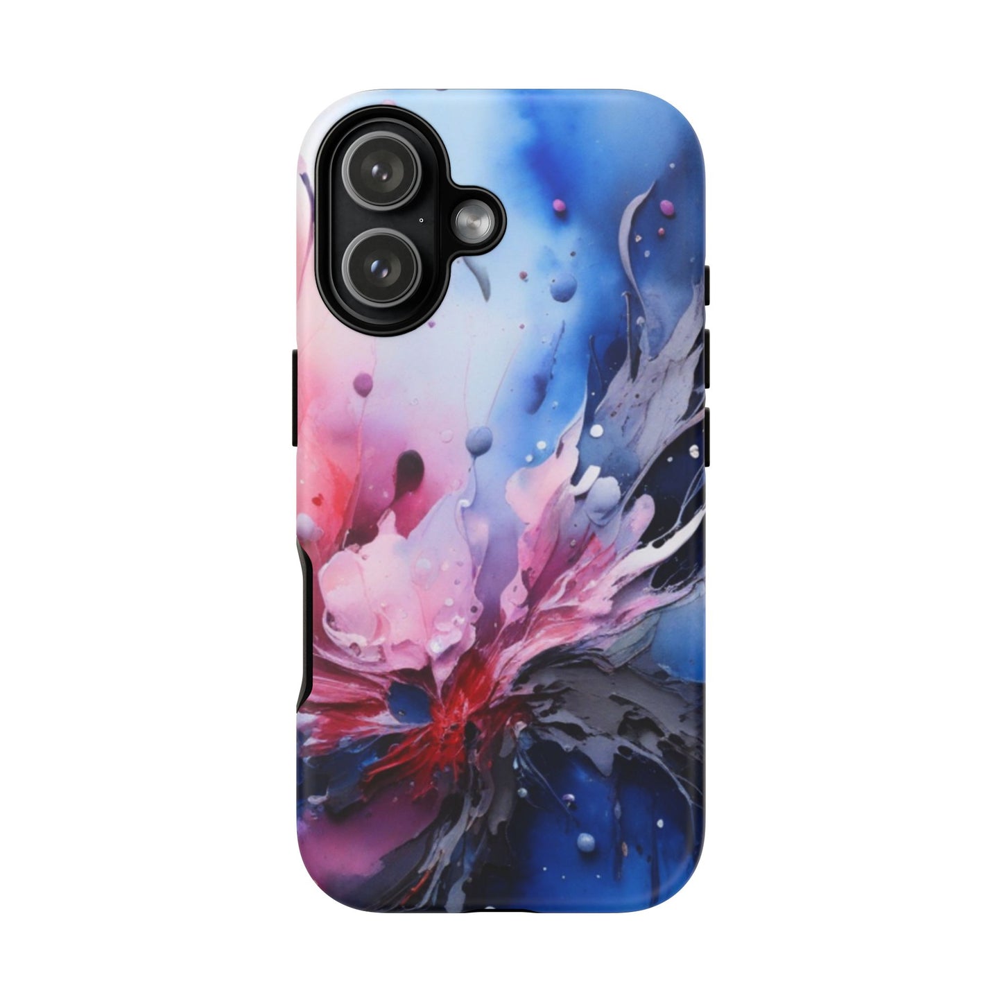 Tough Case — Abstract Pink & Blue Phone Case. iPhone Tough Cases Phone Cases for iPhone 17/16/15/14 – Dual Layer, Matte/Glossy Finish, Wireless Charging Compatible