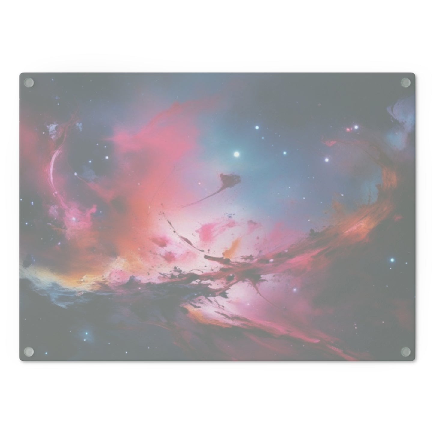 Tempered Glass Cutting Board – Hygienic, Scratch-Resistant, Dishwasher-Safe | Modern Kitchen Essential, Galaxy-themed Cutting Board - Cosmic Kitchen Decor for Space Lovers