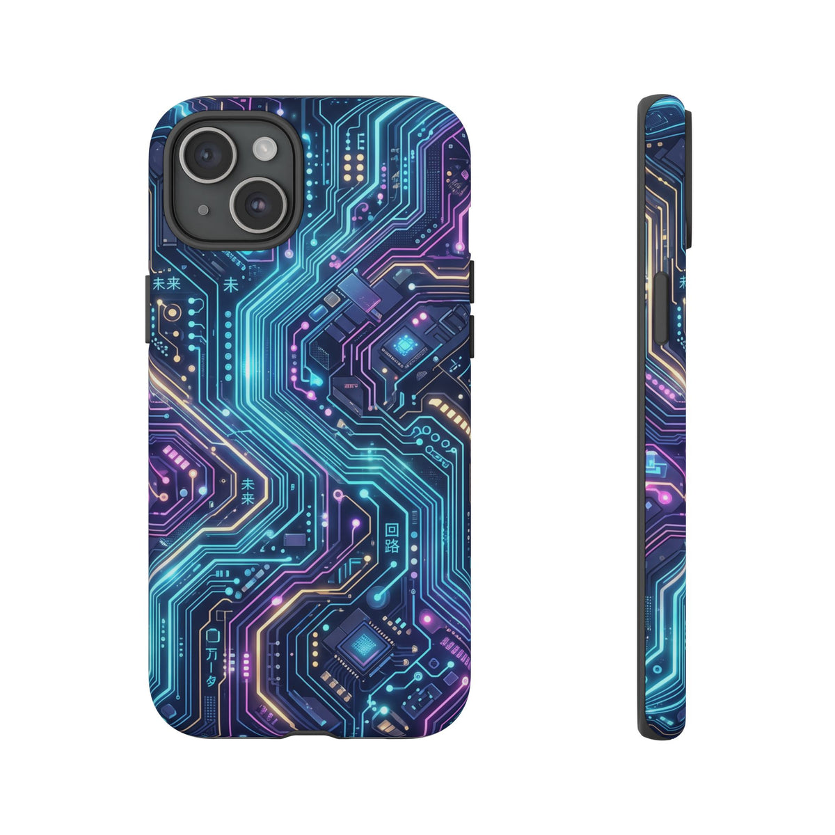 iPhone Tough Cases Phone Cases for iPhone 14\15\16\17\18 – Dual Layer, Matte/Glossy Finish, Wireless Charging Compatible. Tech Circuit Tough Phone Case.