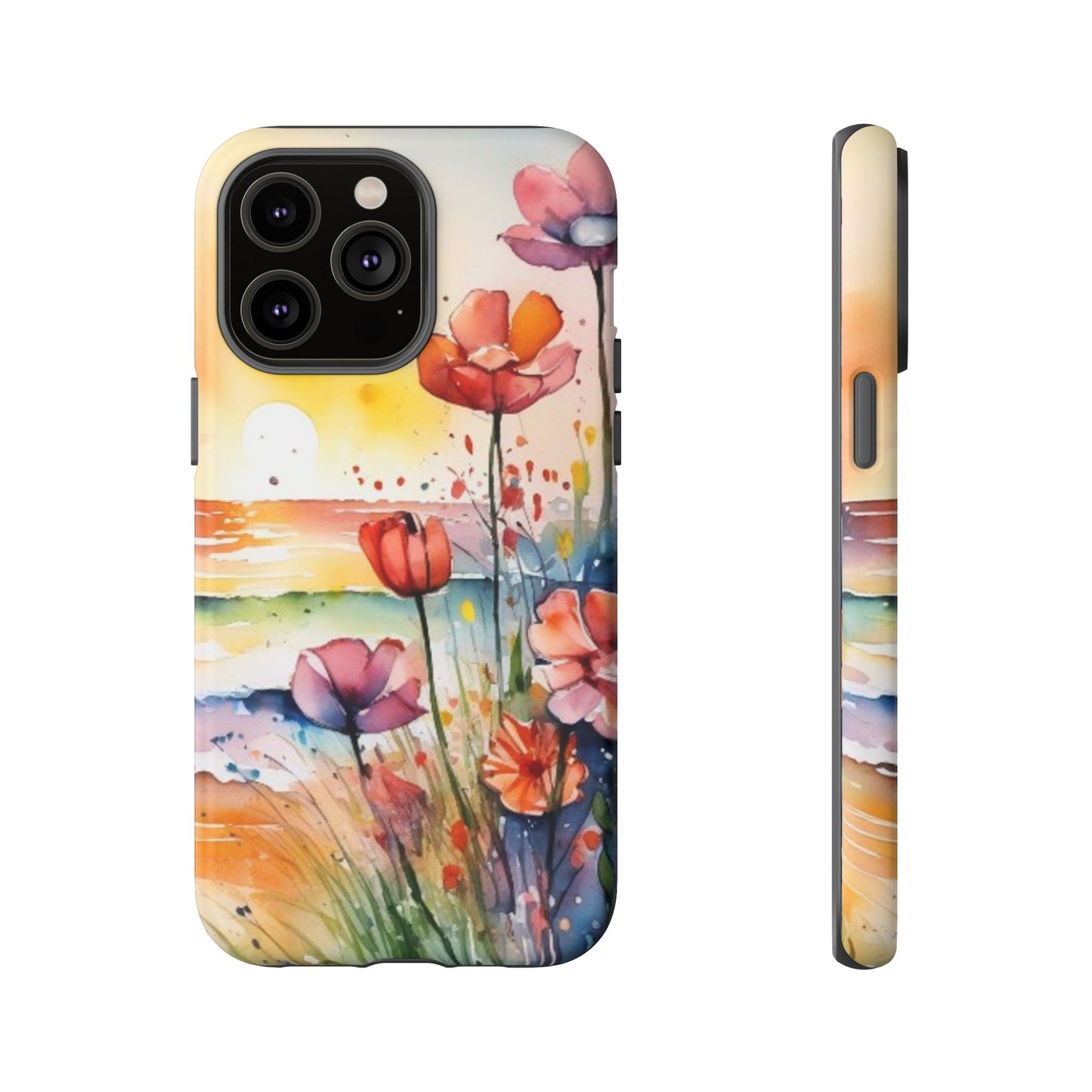 Floral Phone Case, Tough Cases Phone Cases for iPhone 17/16/15/14 - Tough Cases with Vibrant Watercolor Design