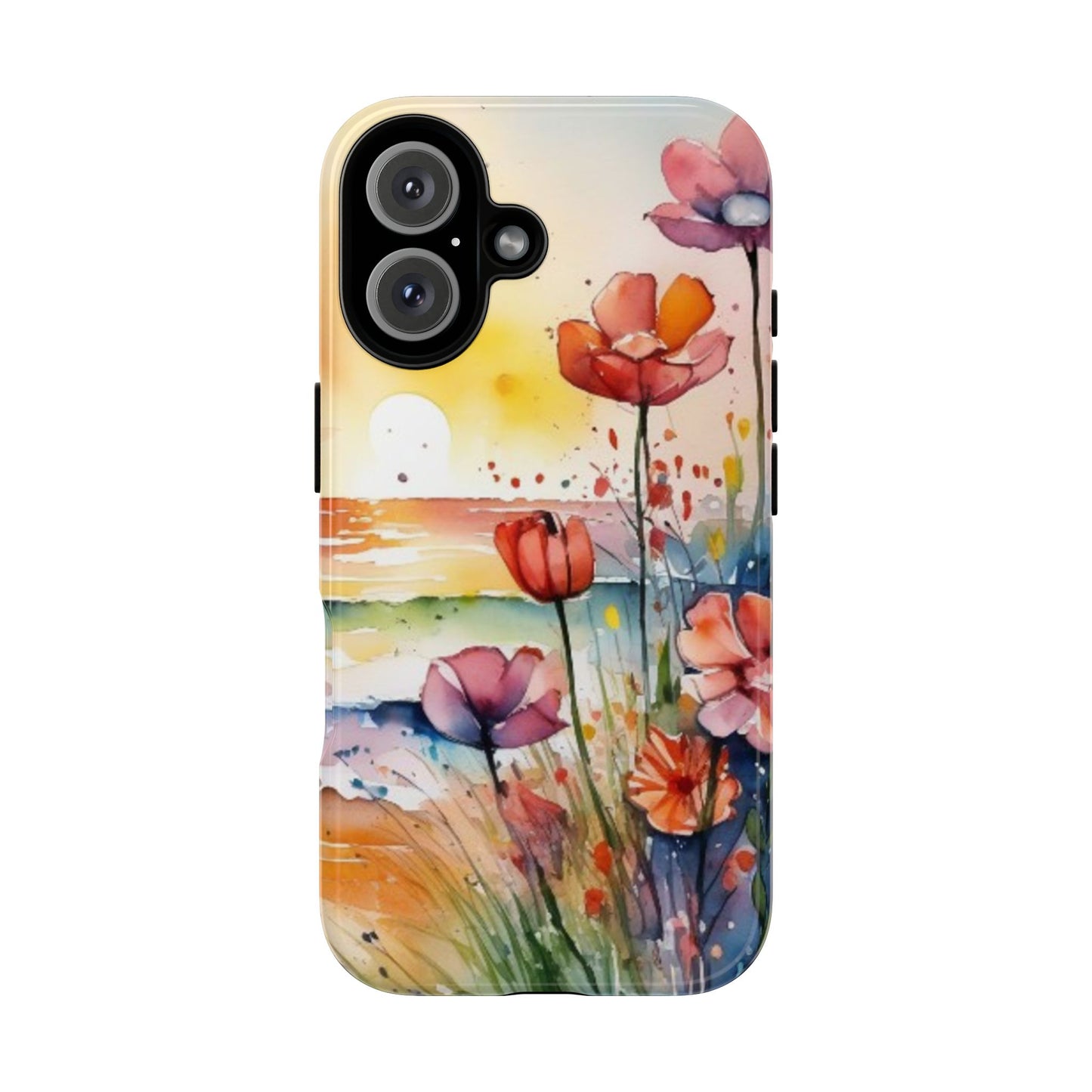 Floral Phone Case, Tough Cases Phone Cases for iPhone 17/16/15/14 - Tough Cases with Vibrant Watercolor Design