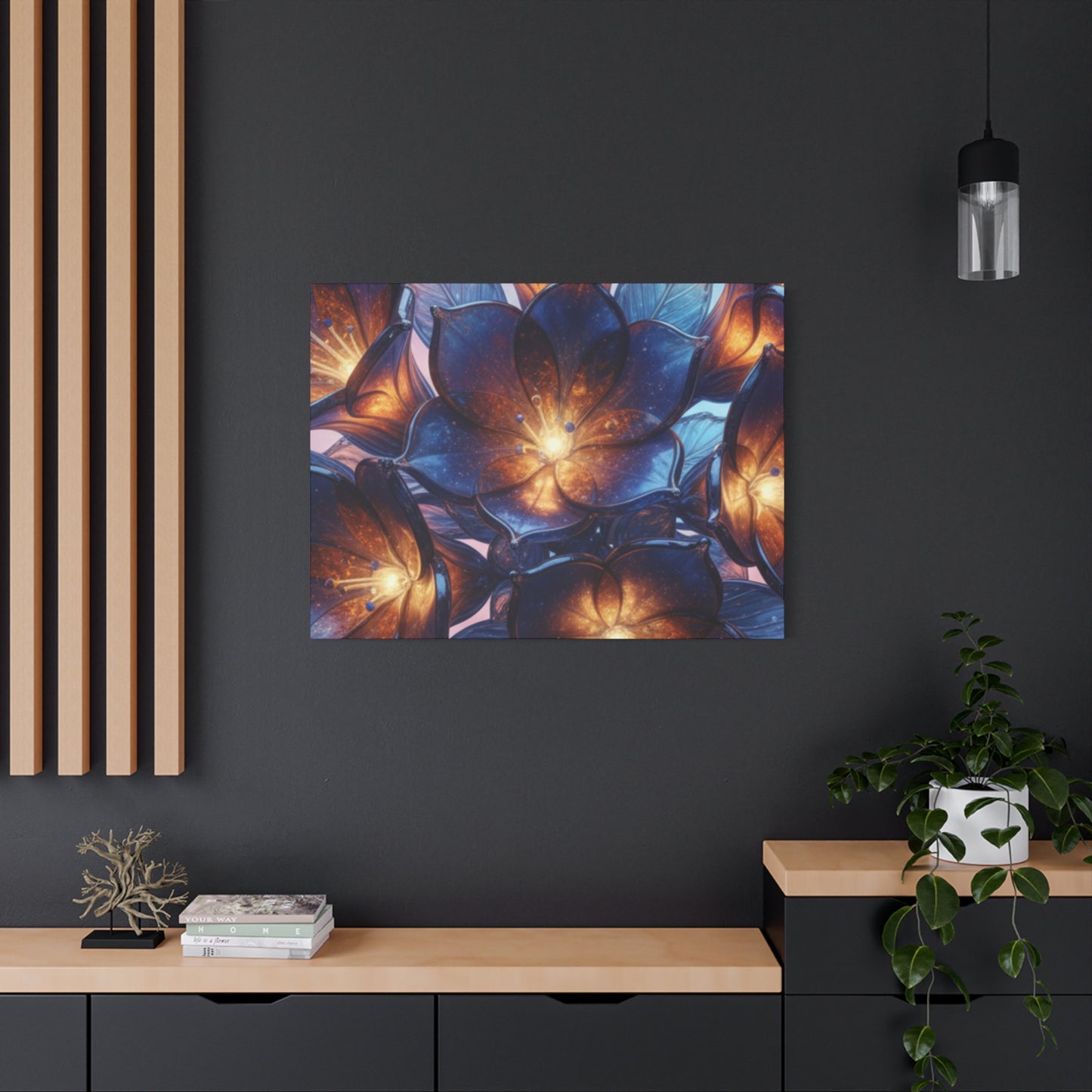 Canvas Print – Modern Wall Art, Matte Canvas, Ready to Hang, Home & Office Décor, Modern Wall Décor, Floral Canvas Wall Art — Illuminated Blossom Matte Stretched Print