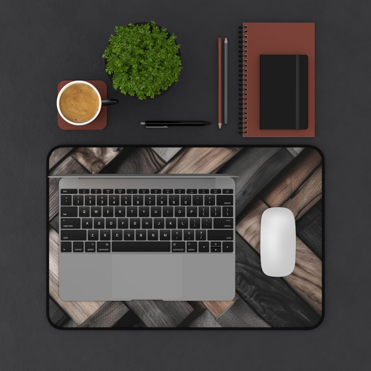 Large Gaming Mouse Pad – Premium Mouse Pad & Tech Accessory for Home & Office, Premium Desk Mat, Gaming Mouse Pad, Non-slip, Elegant Wooden Textured Desk Mat - Sleek Black Base for Home Office