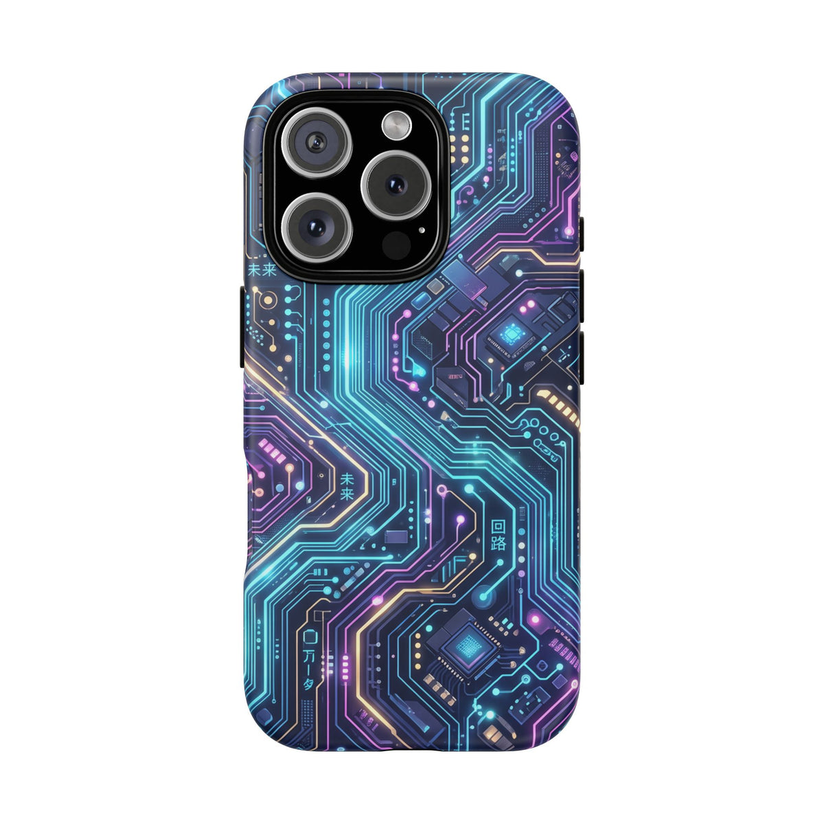 iPhone Tough Cases Phone Cases for iPhone 14\15\16\17\18 – Dual Layer, Matte/Glossy Finish, Wireless Charging Compatible. Tech Circuit Tough Phone Case.