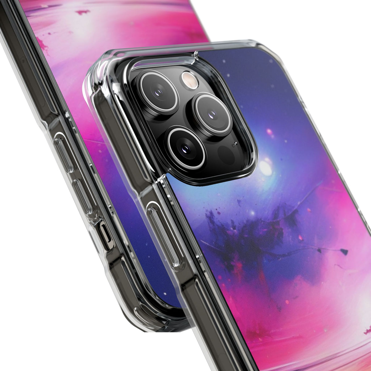 Magnetic Impact Phone Case for iPhone 16/15/14, Magnetic Clear Impact Phone Cases - Galaxy Vibe, Protective Cover, Customizable Gift, Stylish Phone Accessory, Unique Design