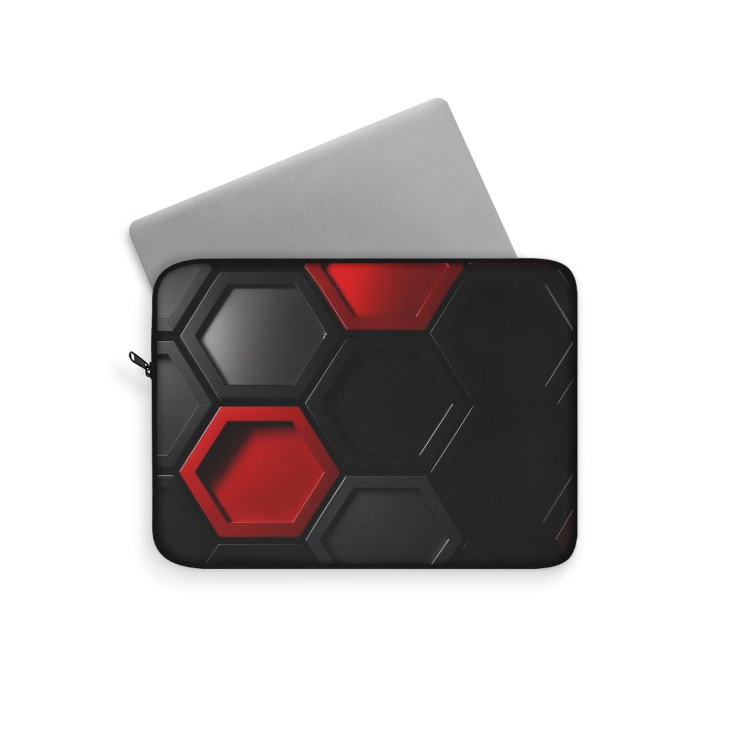 Laptop Sleeve, Tech Case, Computer Bag, Gift for Tech Lovers, Red and Black Design, Modern Laptop Accessories