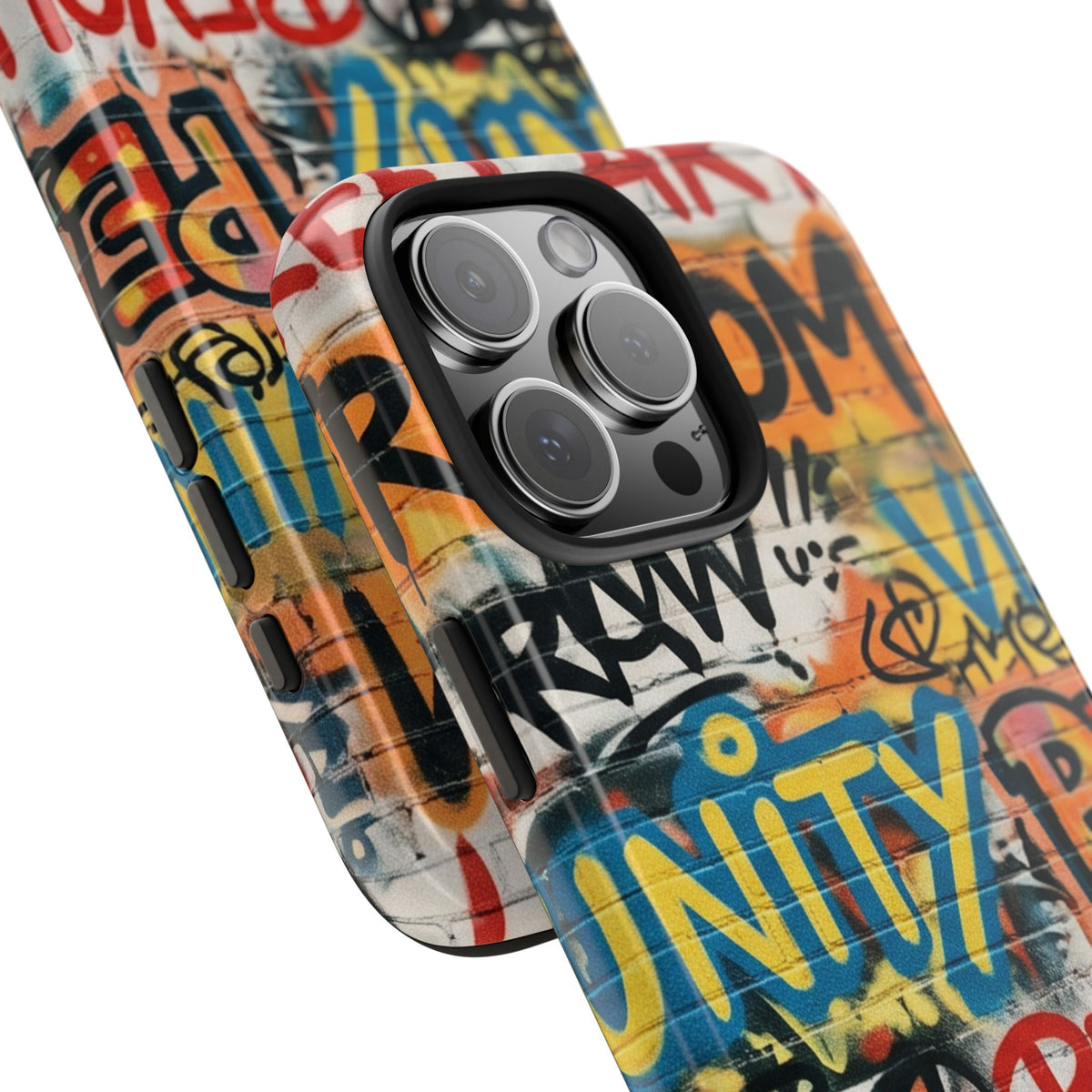 iPhone Tough Cases Phone Cases for iPhone 15\16\17\18 – Dual Layer, Matte/Glossy Finish, Wireless Charging Compatible. Urban Graffiti Tough Phone Case – Colorful Street Art Design