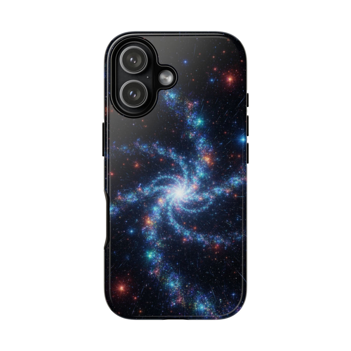 iPhone Tough Cases Phone Cases for iPhone 14\15\16\17\18 – Dual Layer, Matte/Glossy Finish, Wireless Charging Compatible. Galaxy Spiral Tough Phone Case — Cosmic Starfield Protective Cover for iPhone