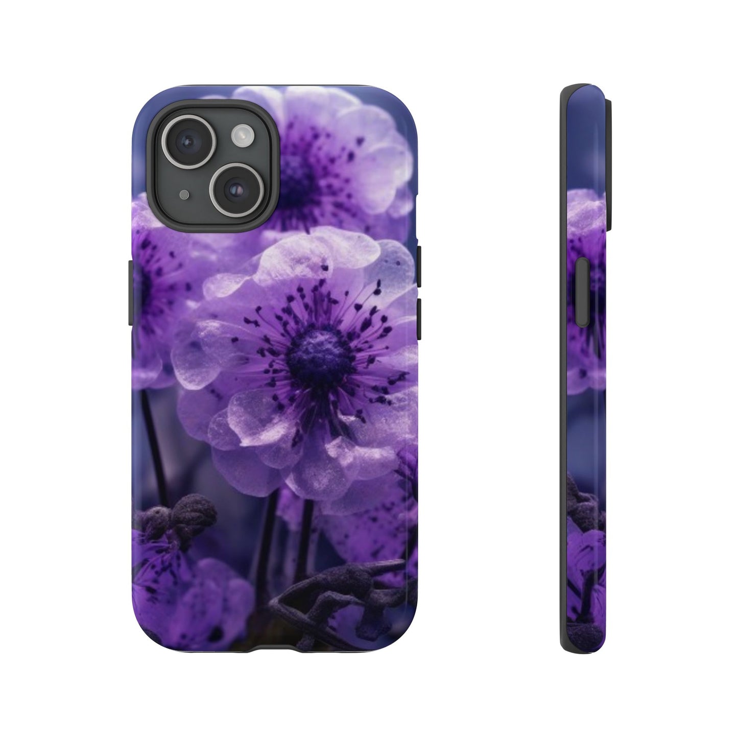 Purple Floral iPhone Case, Tough Cases for iPhone 17/16/15/14- Tough & Stylish Phone Protection. Gifts for her