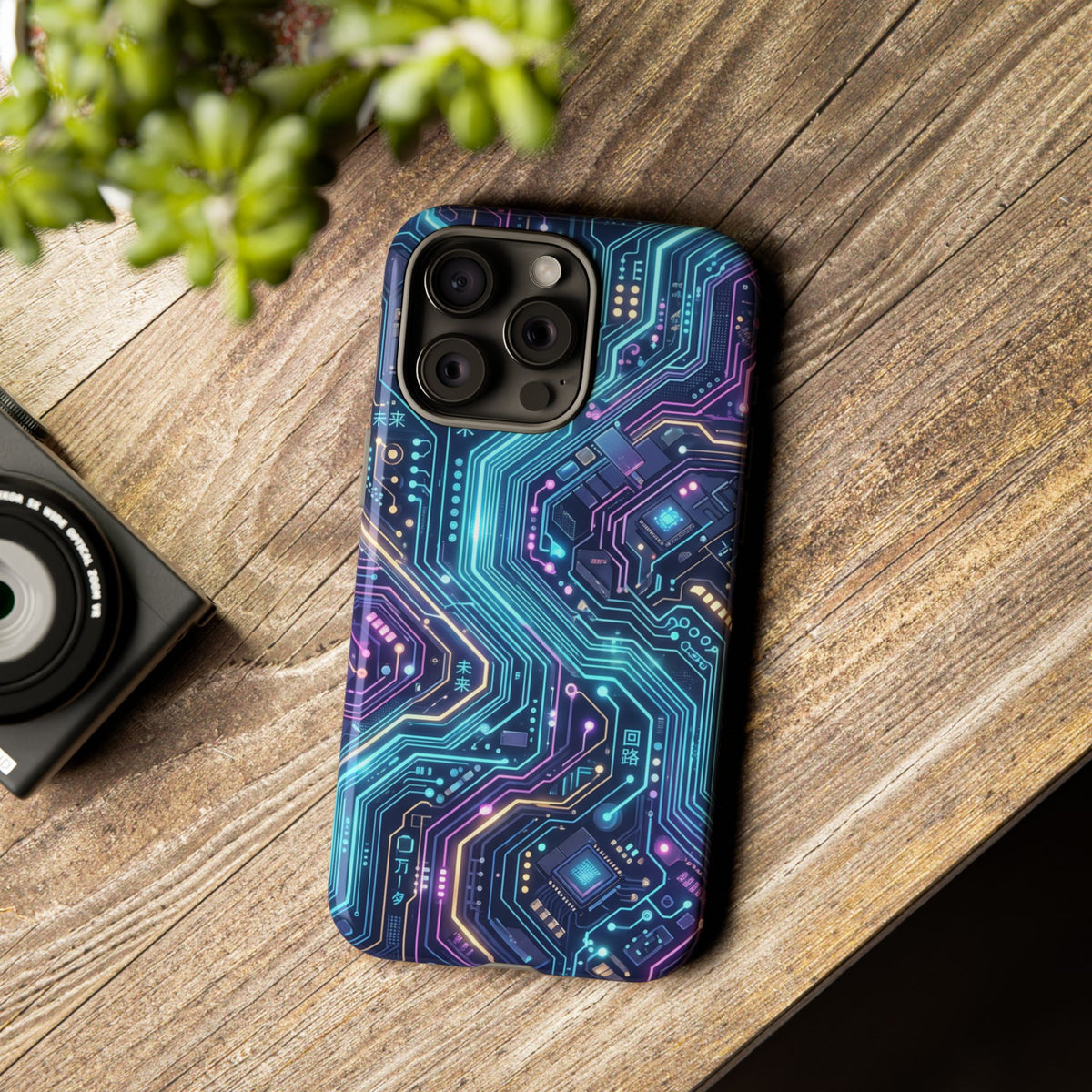 iPhone Tough Cases Phone Cases for iPhone 14\15\16\17\18 – Dual Layer, Matte/Glossy Finish, Wireless Charging Compatible. Tech Circuit Tough Phone Case.