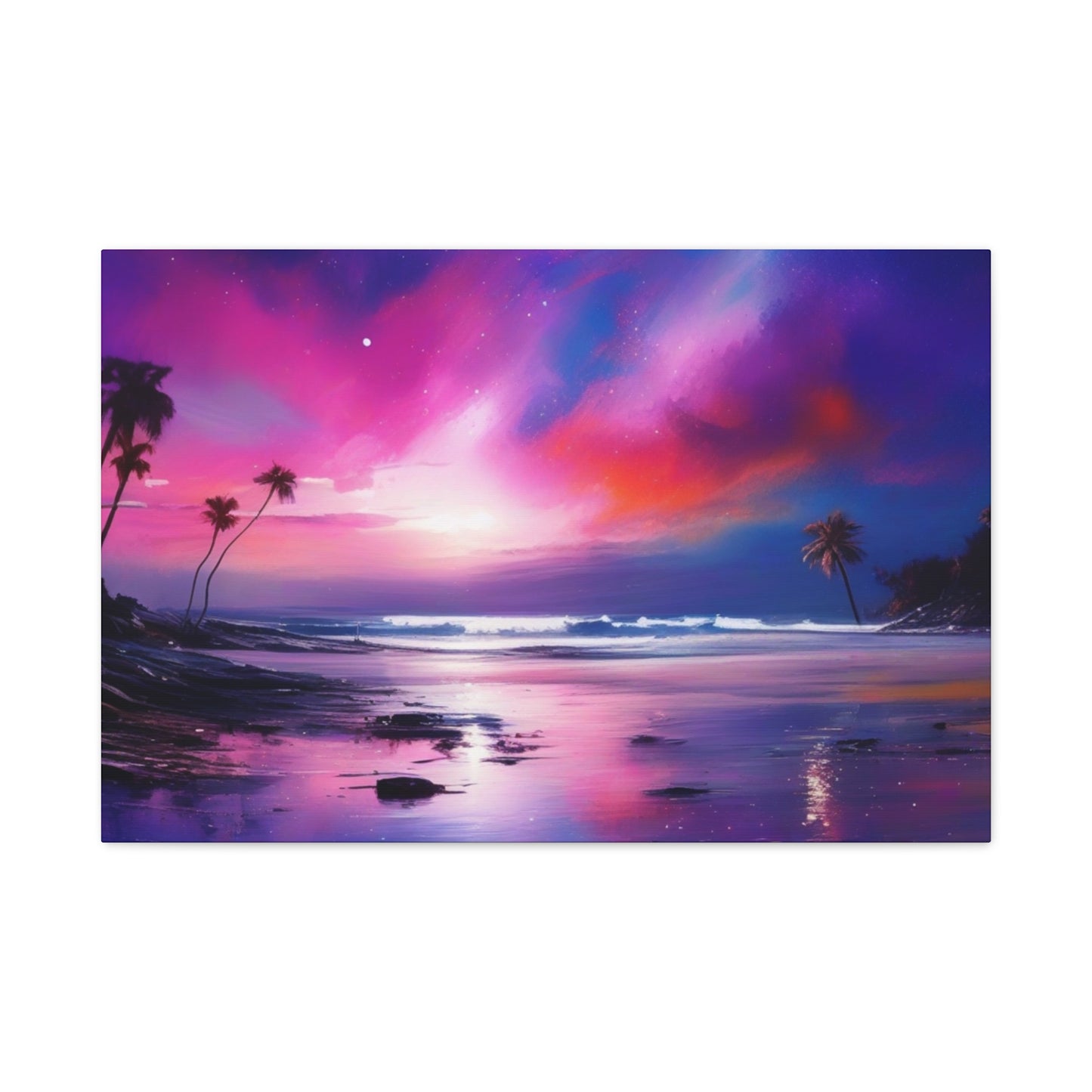 Abstract Art Canvas Print – Modern Wall Art, Digital Artwork, Matte Canvas, Ready to Hang, Home & Office Décor, Modern Wall Décor, Tropical Sunset Canvas Art - Vibrant Beach Landscape Wall Decor