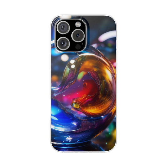 Flexi Clear TPU Case for iPhone 16/15/14 – Slim, Lightweight, Wireless Charging Compatible, Colorful Flexi Phone Cases - Vibrant Abstract Designs, Unique Phone Accessories, Protective Case for Trendsetters, Gift for All Occasions
