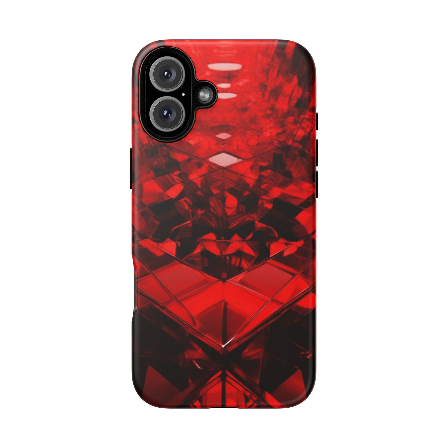 Red Crystal Design Phone Case for iPhone 17/16/15/14 - Tough, Stylish Protection