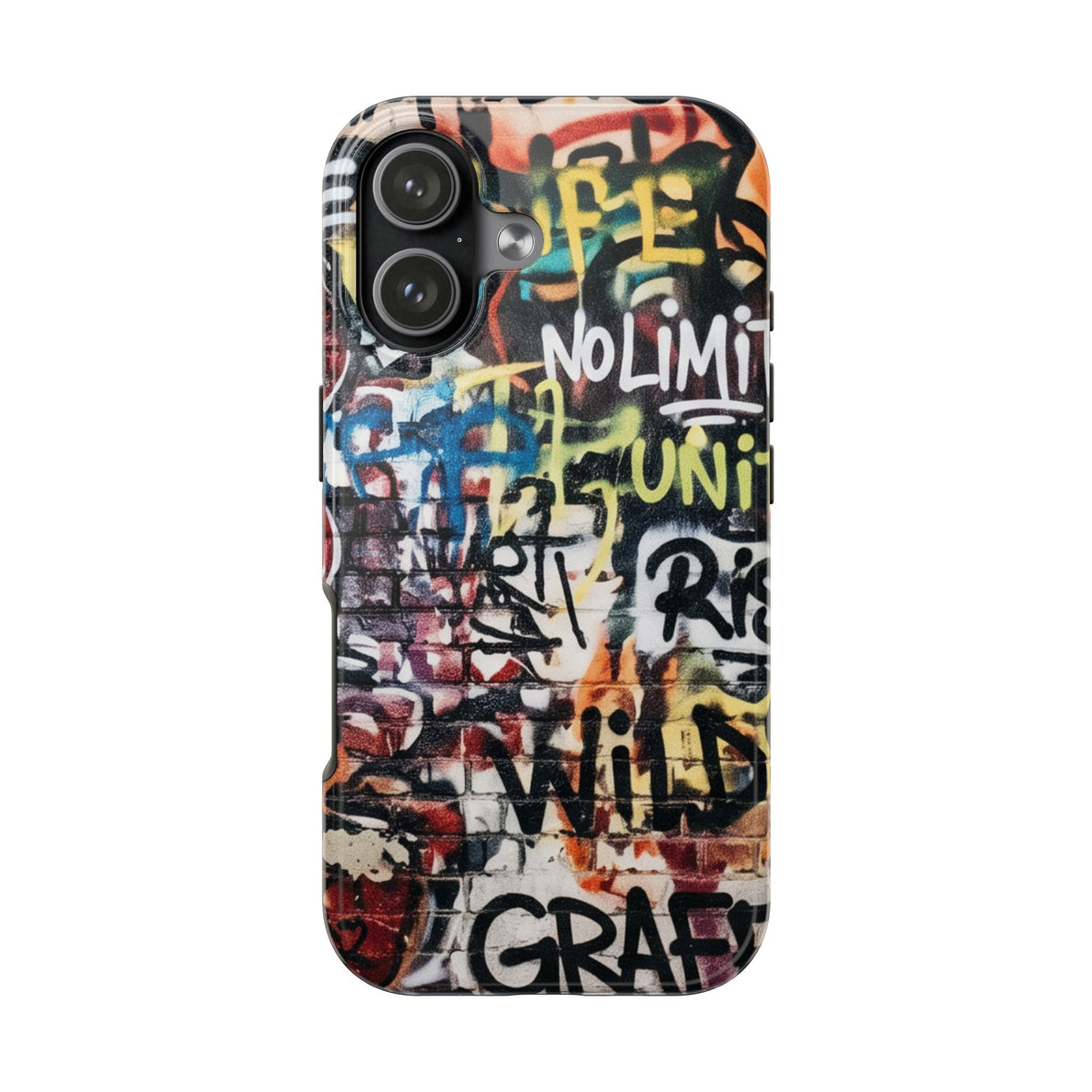 iPhone Tough Cases Phone Cases for iPhone 15\16\17\18 – Dual Layer, Matte/Glossy Finish, Wireless Charging Compatible. Graffiti Tough Phone Case
