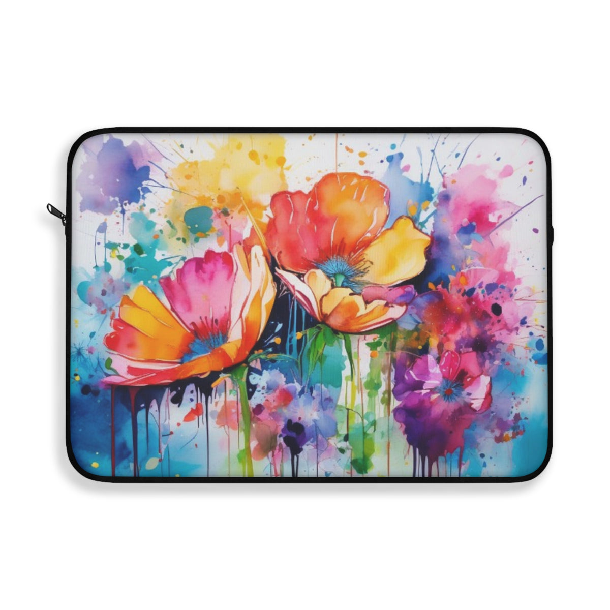 Laptop Sleeve, Artistic Computer Case, Flower Design Sleeve for Women, Colorful Tech Accessories, Ideal Gift for Students