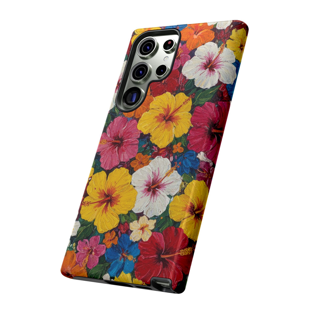 Tough Cases Phone Cases for Samsung Galaxy S26/S25/S24/S23/S22 – Dual Layer, Matte/Glossy Finish, Wireless Charging CompatibleFloral Hibiscus Tough Phone Case — Bright Tropical Flowers Protective Cover