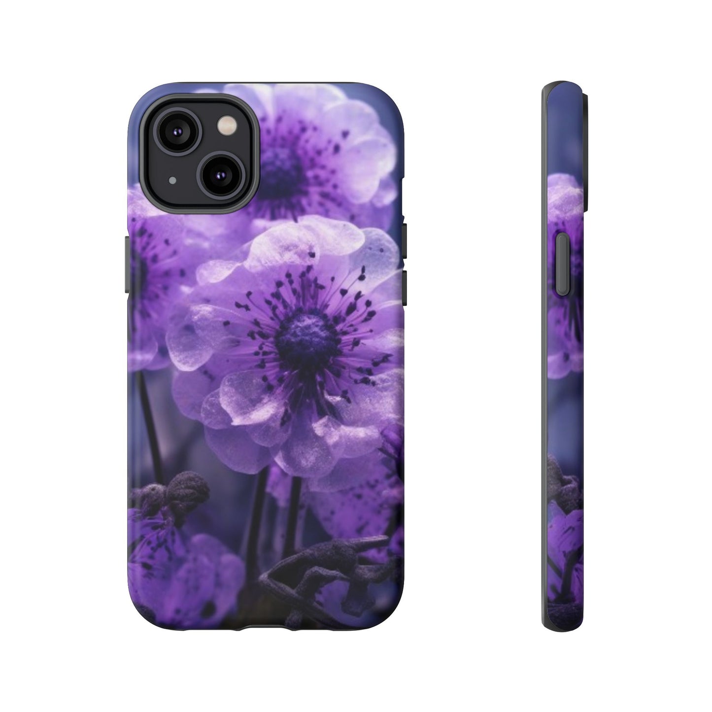 Purple Floral iPhone Case, Tough Cases for iPhone 17/16/15/14- Tough & Stylish Phone Protection. Gifts for her