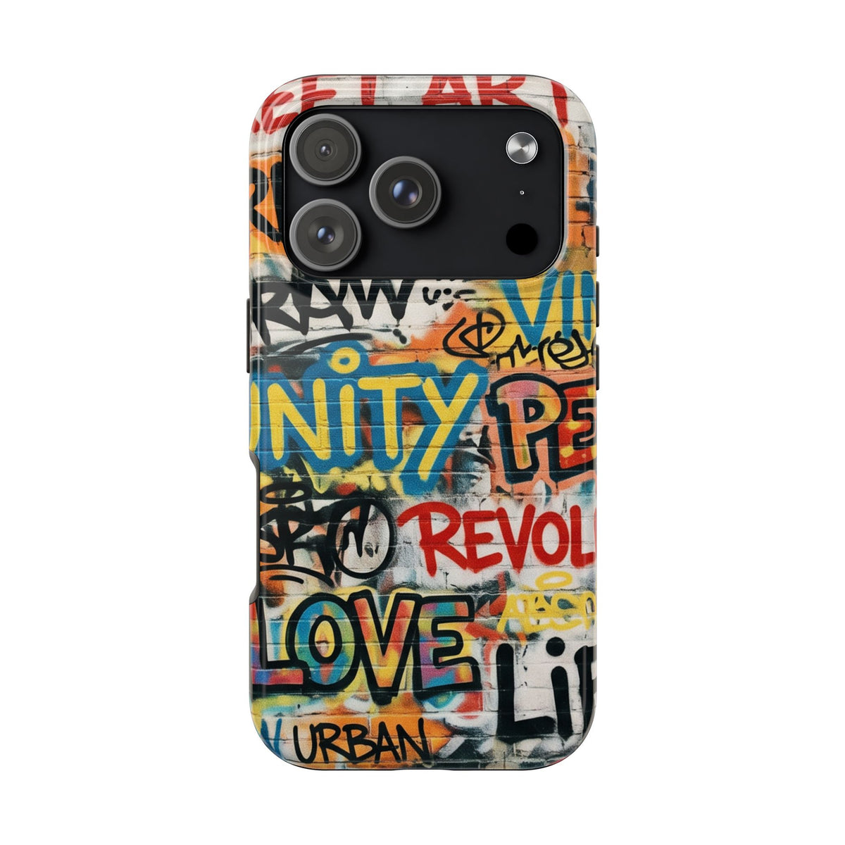 iPhone Tough Cases Phone Cases for iPhone 15\16\17\18 – Dual Layer, Matte/Glossy Finish, Wireless Charging Compatible. Urban Graffiti Tough Phone Case – Colorful Street Art Design
