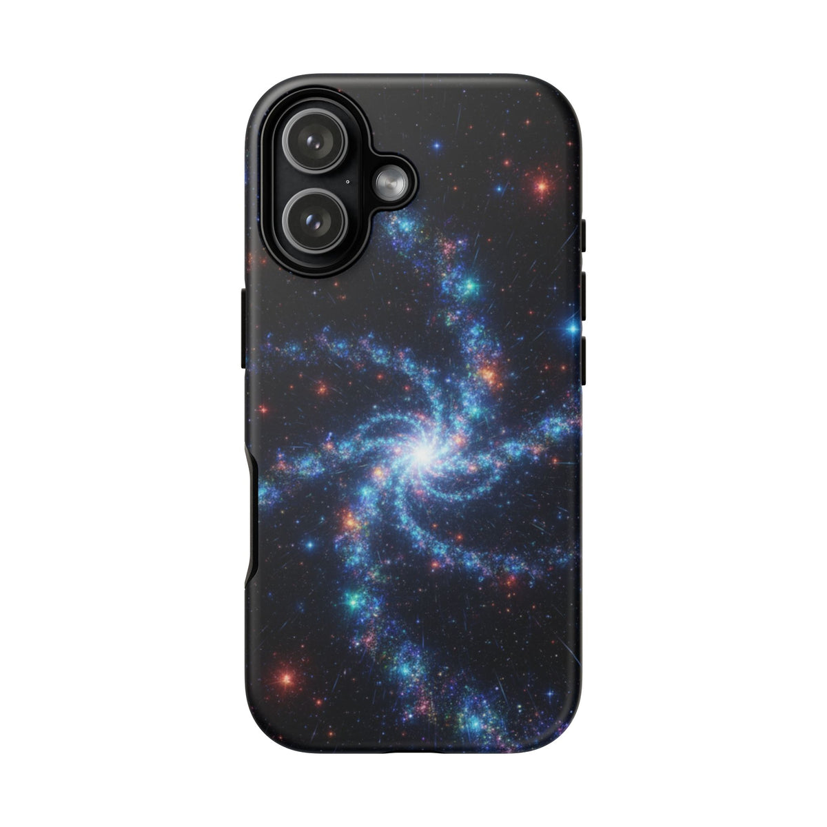 iPhone Tough Cases Phone Cases for iPhone 14\15\16\17\18 – Dual Layer, Matte/Glossy Finish, Wireless Charging Compatible. Galaxy Spiral Tough Phone Case — Cosmic Starfield Protective Cover for iPhone