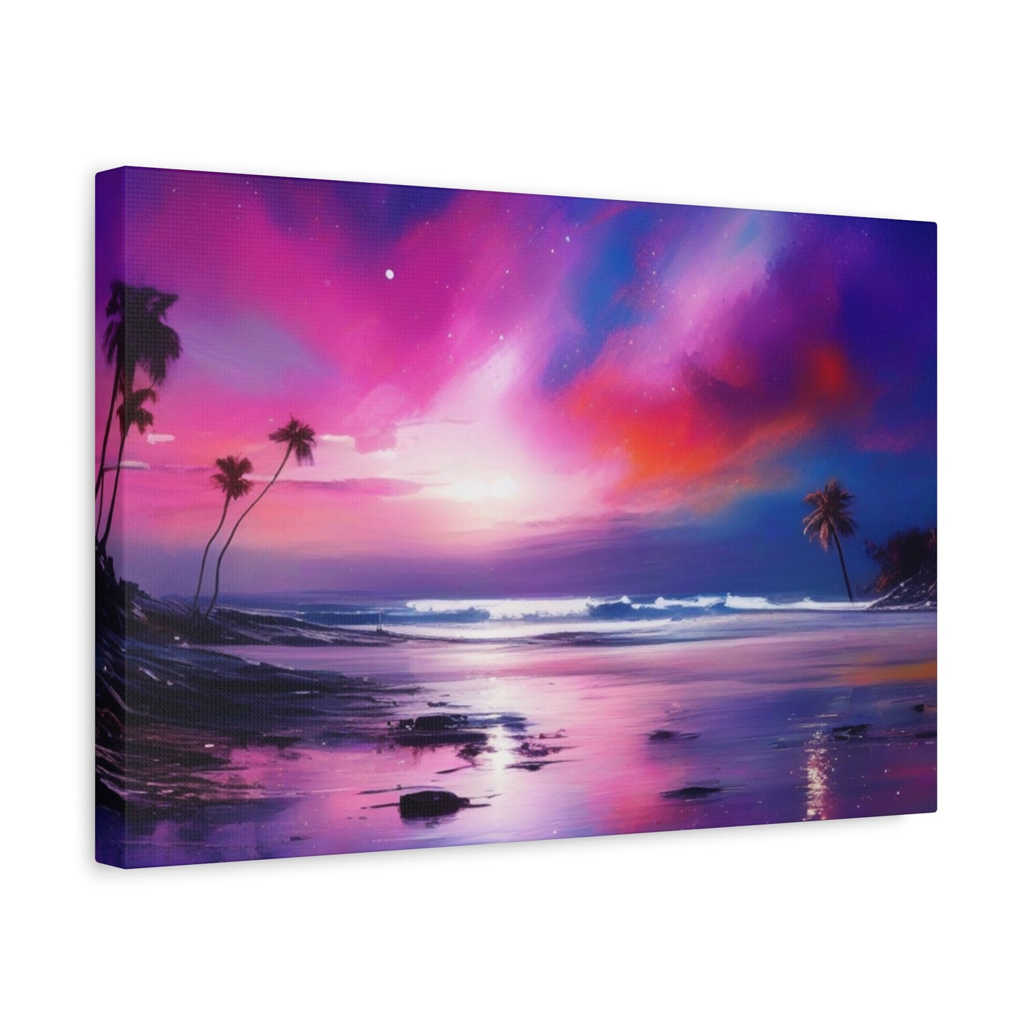 Abstract Art Canvas Print – Modern Wall Art, Matte Canvas, Ready to Hang, Home & Office Décor, Modern Wall Décor, Tropical Sunset Canvas Art - Vibrant Beach Landscape Wall Decor