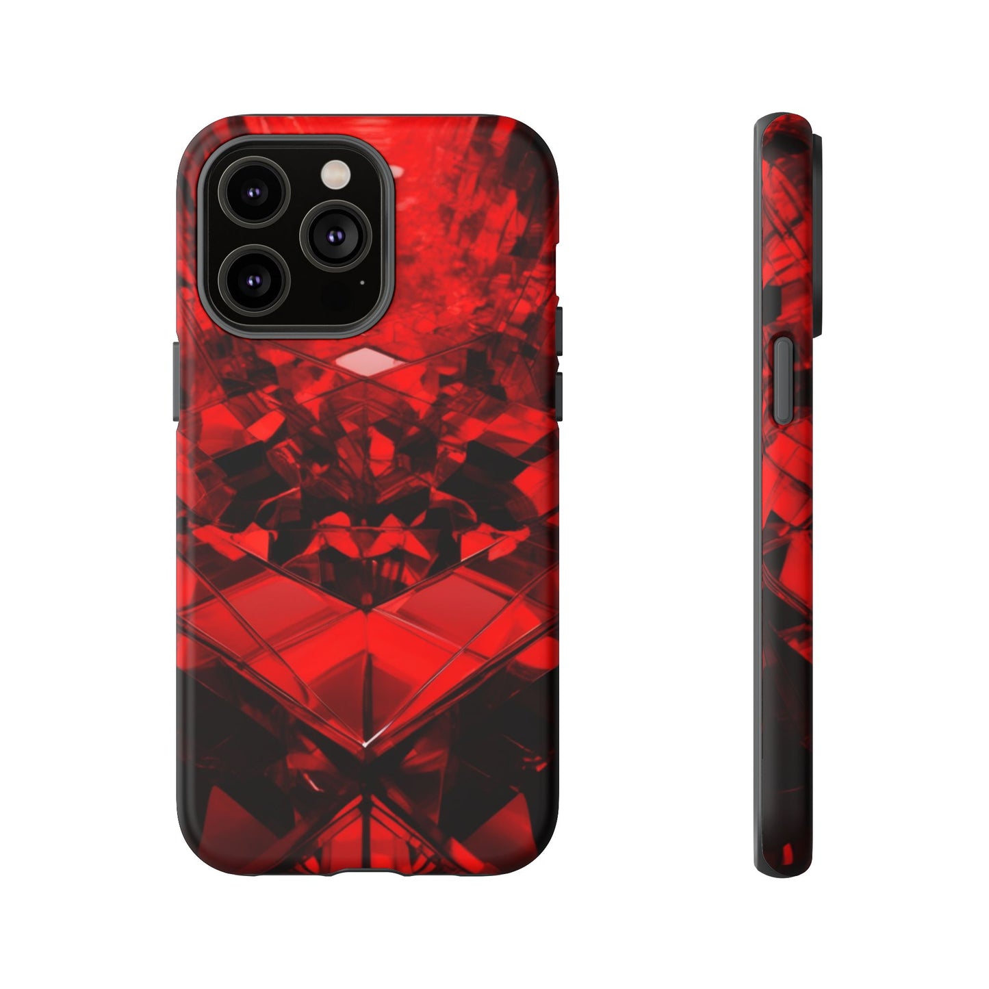 Red Crystal Design Phone Case for iPhone 17/16/15/14 - Tough, Stylish Protection