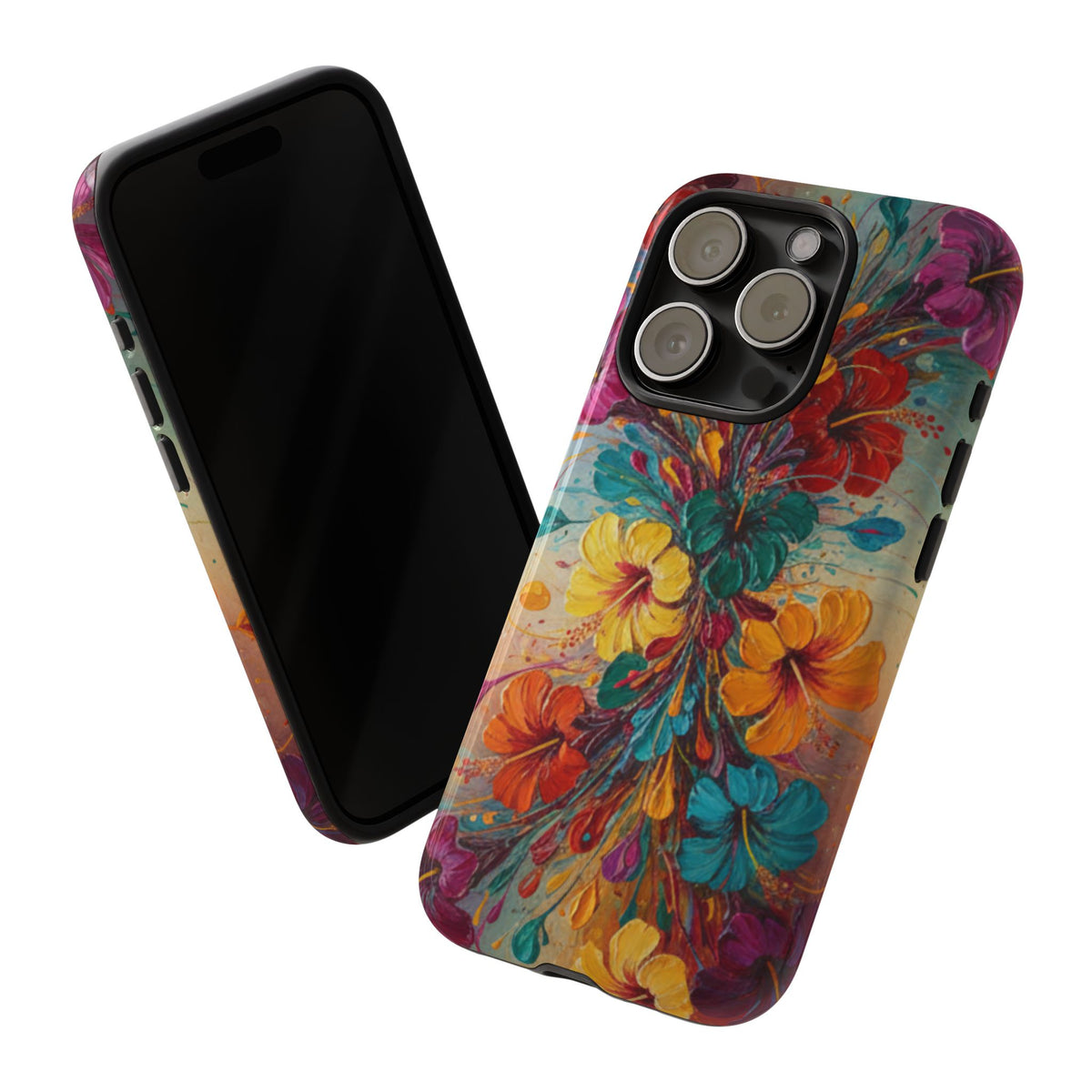 iPhone Tough Cases Phone Cases for iPhone 14\15\16\17\18 – Dual Layer, Matte/Glossy Finish, Wireless Charging Compatible. Floral Burst Tough Phone Case — Vibrant Flower Protective Case