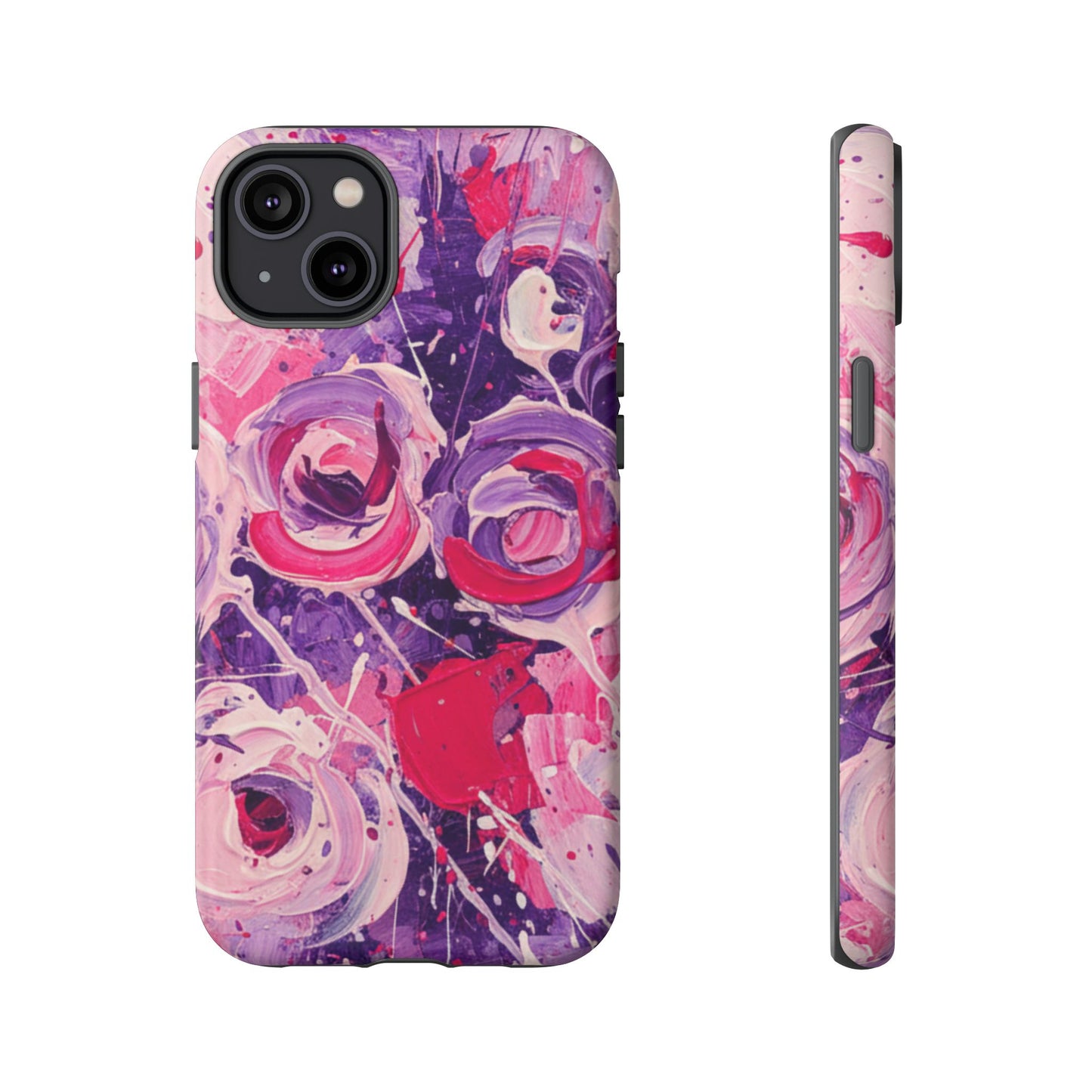 iPhone Tough Cases , iPhone 17 case, Phone Cases for iPhone 14\15\16\17 – Dual Layer, Matte/Glossy Finish, Wireless Charging Compatible, Floral Abstract Tough Phone Case — Protective Cover