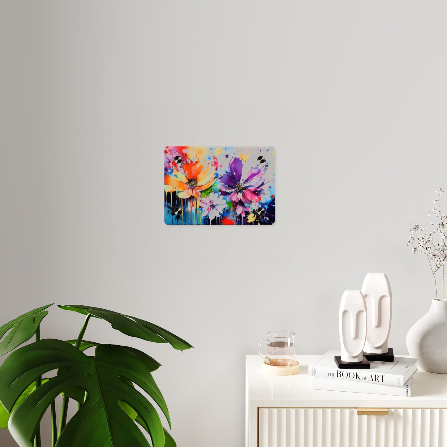 Vibrant Floral Acrylic Wall Art Panels for Home Decor