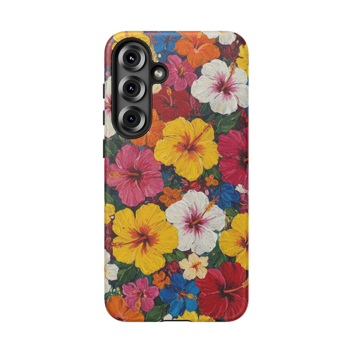 Tough Cases Phone Cases for Samsung Galaxy S26/S25/S24/S23/S22 – Dual Layer, Matte/Glossy Finish, Wireless Charging CompatibleFloral Hibiscus Tough Phone Case — Bright Tropical Flowers Protective Cover