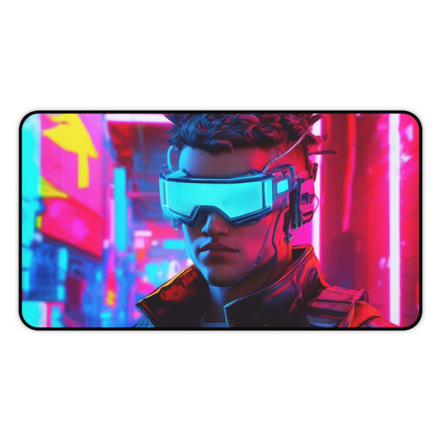 Large Gaming Mouse Pad – Premium Mouse Pad & Tech Accessory for Home & Office, Premium Desk Mat, Gaming Mouse Pad, Non-slip. Cyberpunk Gamer Desk Mat — Neon VR Cityscape Mouse Pad