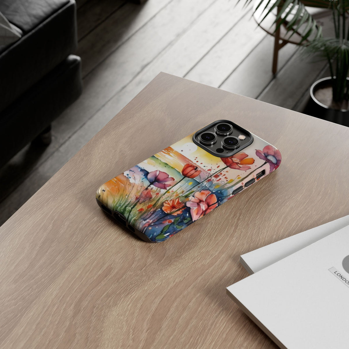 Floral Phone Case, Tough Cases Phone Cases for iPhone 17/16/15/14 - Tough Cases with Vibrant Watercolor Design