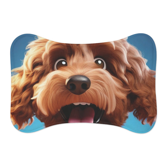 Designer Pet Feeding Mat – Non-Slip, Absorbent & Bone Shaped for Mess-Free Meals