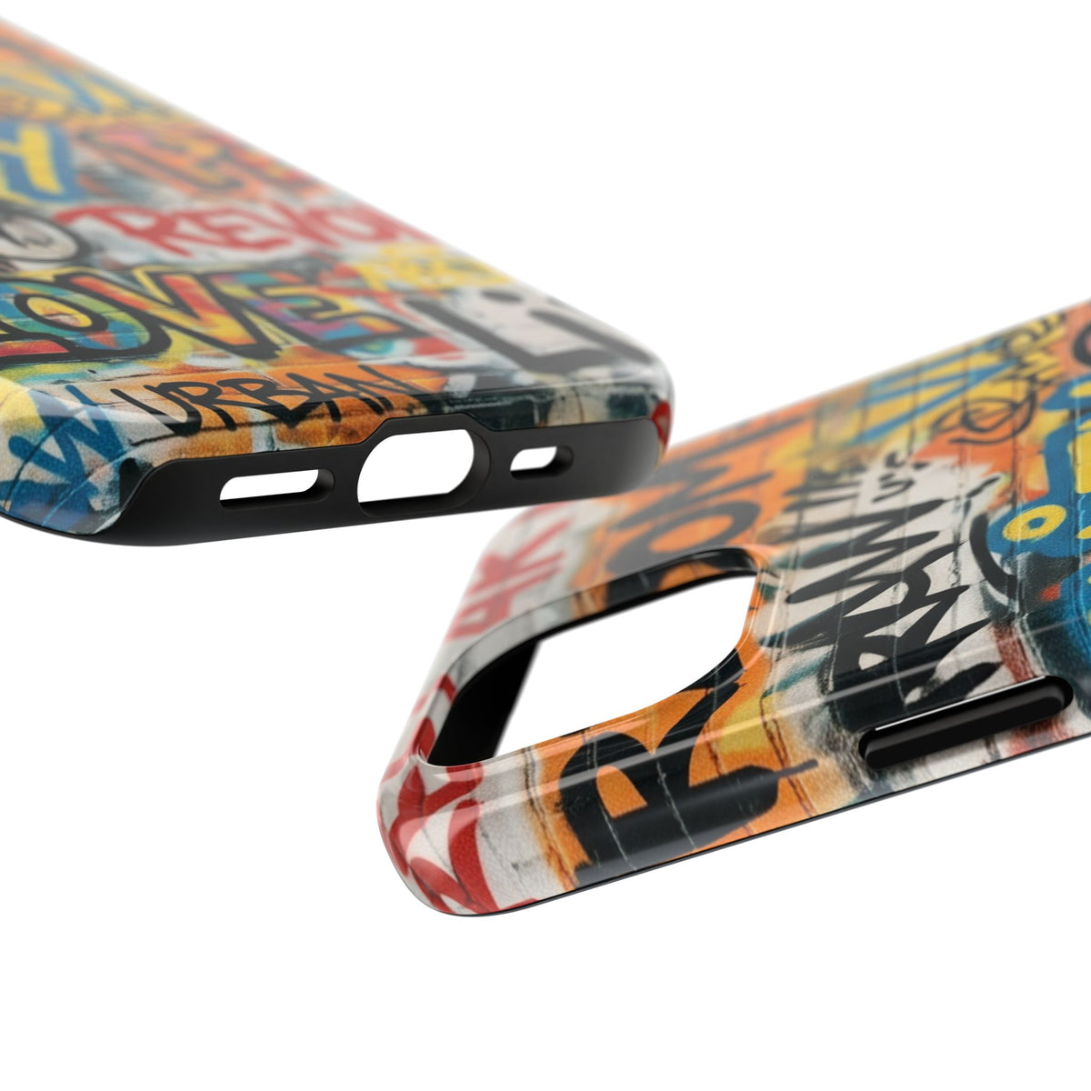 iPhone Tough Cases Phone Cases for iPhone 15\16\17\18 – Dual Layer, Matte/Glossy Finish, Wireless Charging Compatible. Urban Graffiti Tough Phone Case – Colorful Street Art Design