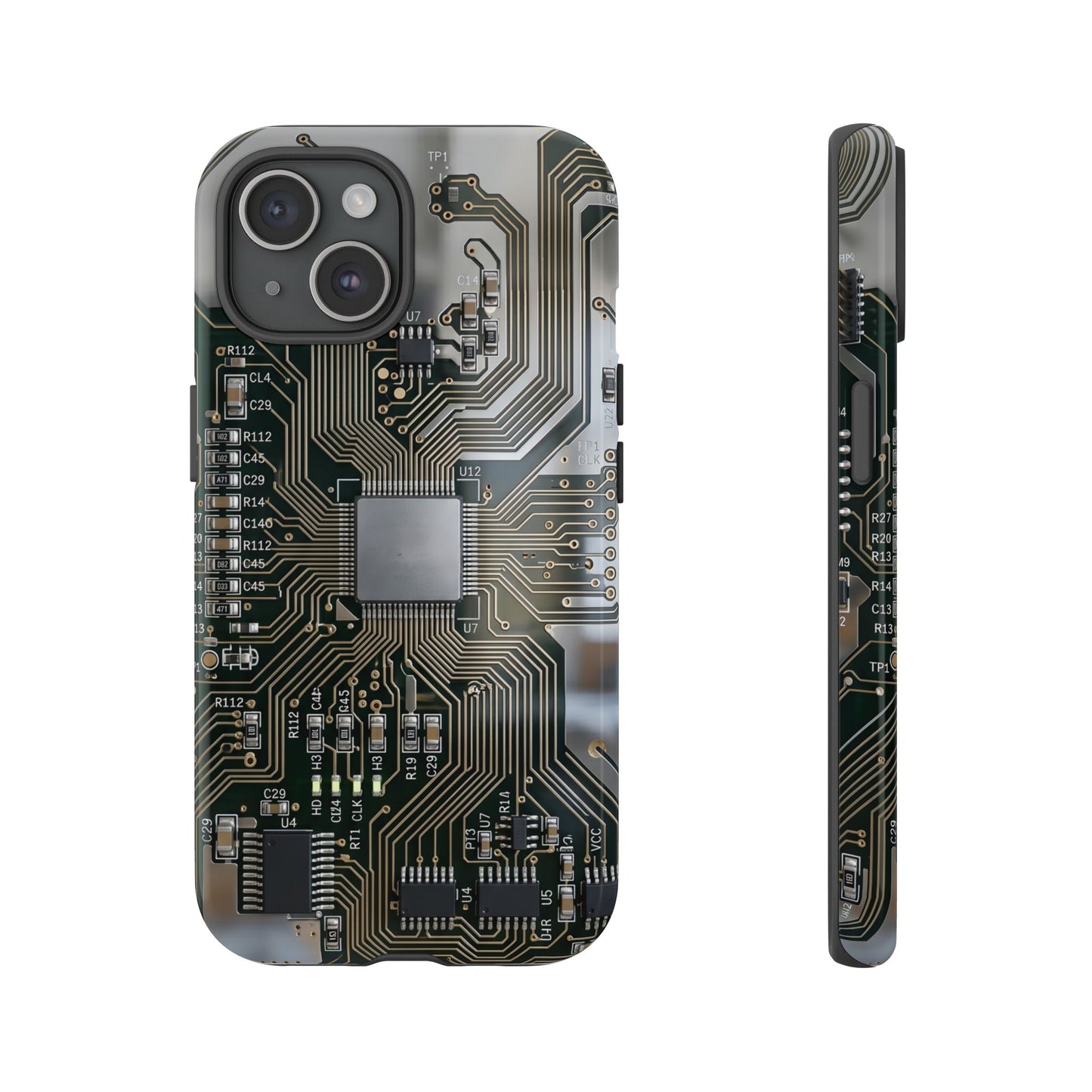 iPhone Tough Cases Phone Cases for iPhone 14\15\16\17 – Dual Layer, Matte/Glossy Finish, Wireless Charging Compatible. Circuit Board Tough Phone Case — Tech-Inspired Protective iPhone Cover