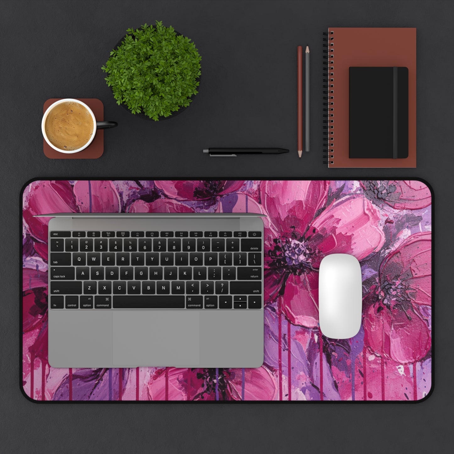 Large Gaming Mouse Pad – Premium Mouse Pad & Tech Accessory for Home & Office, Premium Desk Mat, Gaming Mouse Pad, Non-slip, Floral Desk Mat — Pink Mouse Pad for Home Office