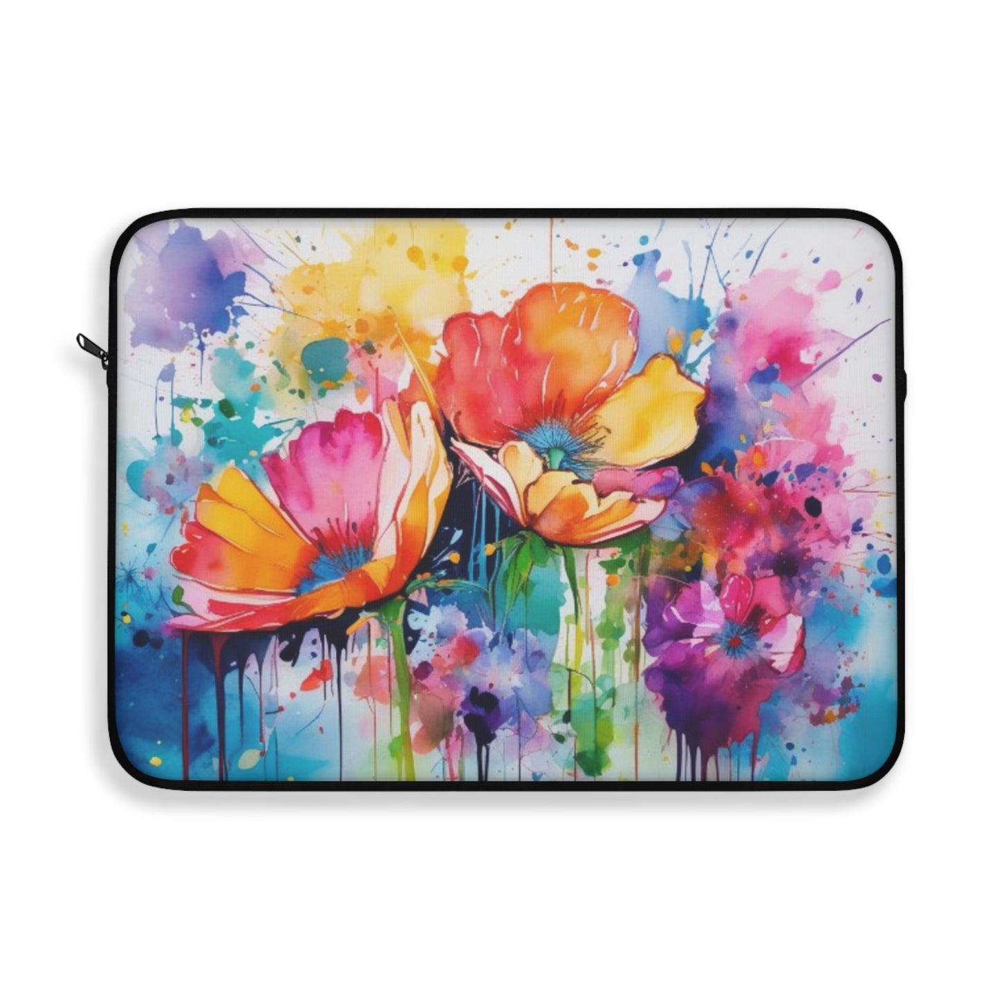 Laptop Sleeve, Artistic Computer Case, Flower Design Sleeve for Women, Colorful Tech Accessories, Ideal Gift for Students