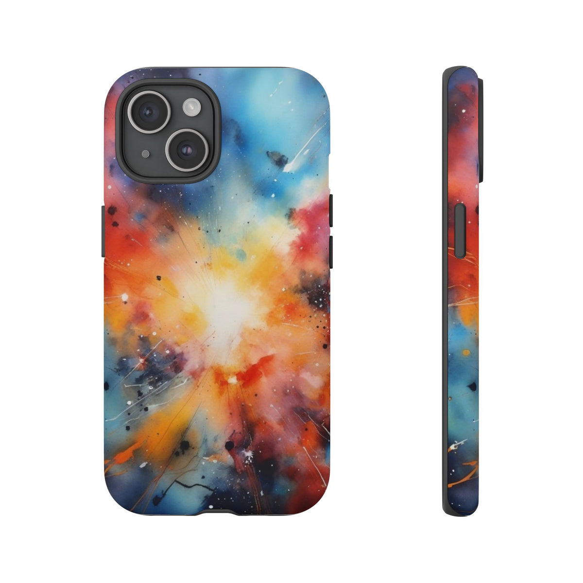 iPhone Tough Case Phone Case for iPhone 14\15\16 – Dual Layer, Matte/Glossy Finish, Wireless Charging Compatible, Galaxy Explosion Phone Case - Tough and Stylish Protection
