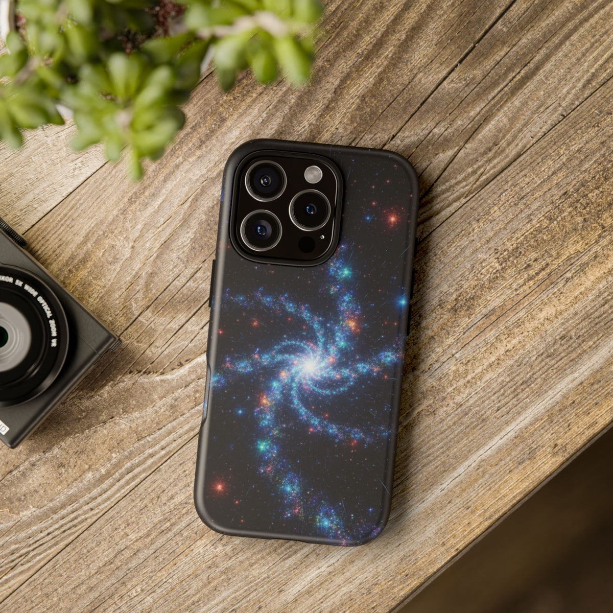 iPhone Tough Cases Phone Cases for iPhone 14\15\16\17\18 – Dual Layer, Matte/Glossy Finish, Wireless Charging Compatible. Galaxy Spiral Tough Phone Case — Cosmic Starfield Protective Cover for iPhone