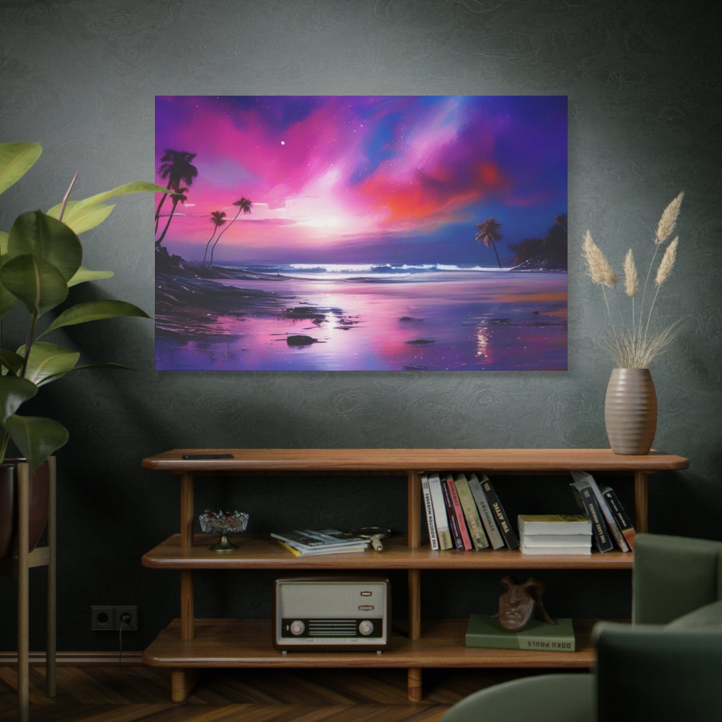 Abstract Art Canvas Print – Modern Wall Art, Matte Canvas, Ready to Hang, Home & Office Décor, Modern Wall Décor, Tropical Sunset Canvas Art - Vibrant Beach Landscape Wall Decor