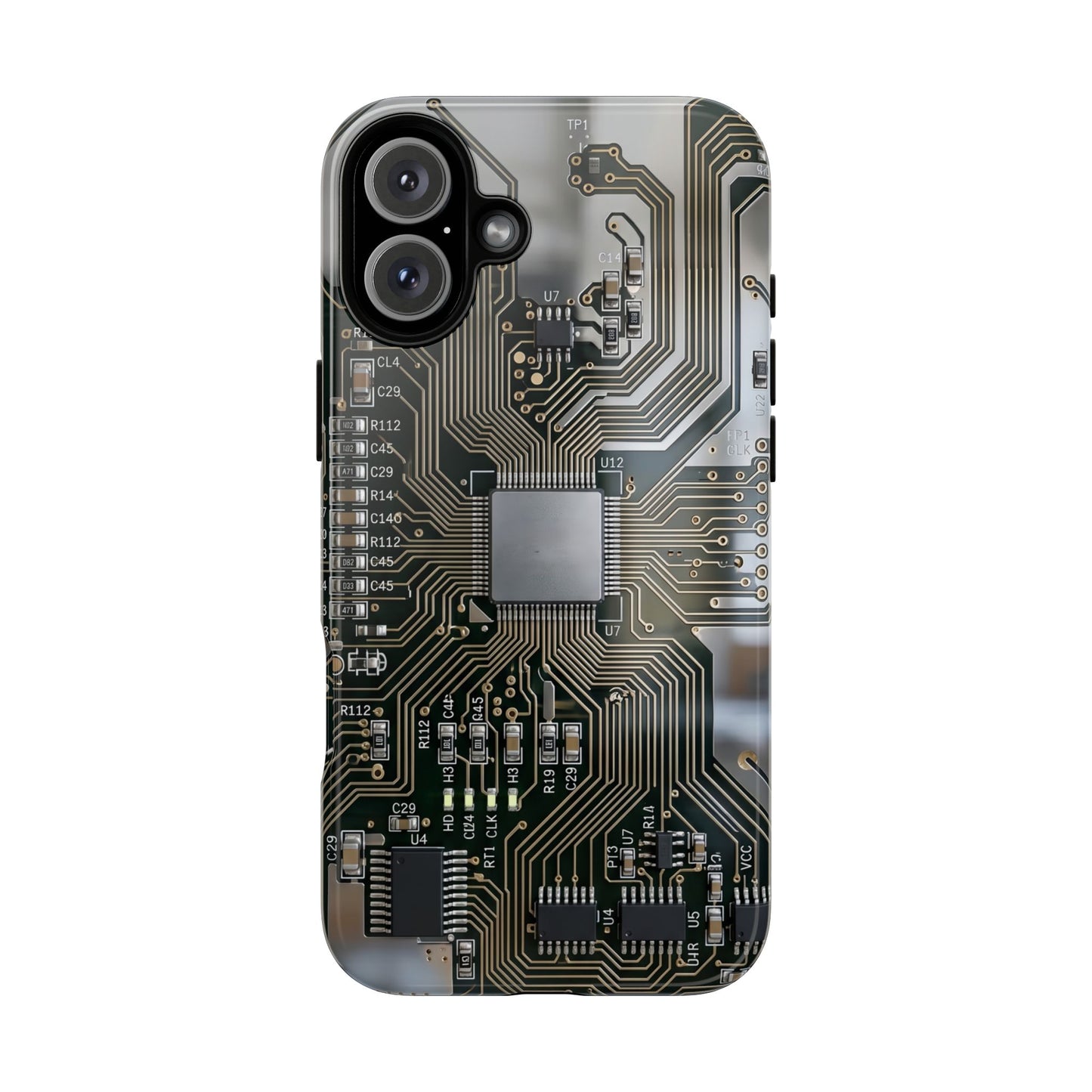 iPhone Tough Cases Phone Cases for iPhone 14\15\16\17 – Dual Layer, Matte/Glossy Finish, Wireless Charging Compatible. Circuit Board Tough Phone Case — Tech-Inspired Protective iPhone Cover