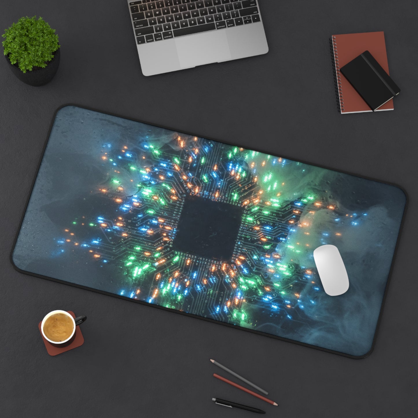 Large Gaming Mouse Pad – Premium Mouse Pad & Tech Accessory for Home & Office, Premium Desk Mat, Gaming Mouse Pad, Non-slip, Tech Core LED Burst Desk Mat — RGB Circuit Gamer Mouse Pad