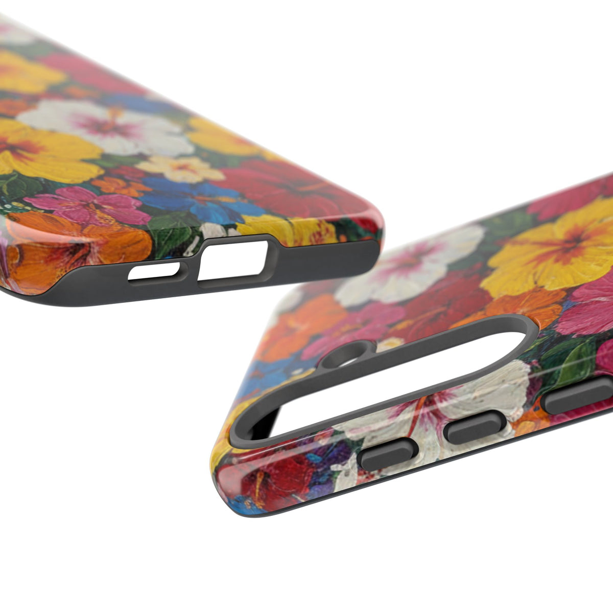 Tough Cases Phone Cases for Samsung Galaxy S26/S25/S24/S23/S22 – Dual Layer, Matte/Glossy Finish, Wireless Charging CompatibleFloral Hibiscus Tough Phone Case — Bright Tropical Flowers Protective Cover