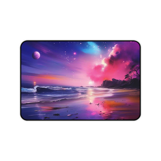 Large Gaming Mouse Pad – Premium Mouse Pad & Tech Accessory for Home & Office, Premium Desk Mat, Gaming Mouse Pad, Non-slip, Cosmic Serenity Desk Mat – Vibrant Ocean & Galaxy Design for Home Office