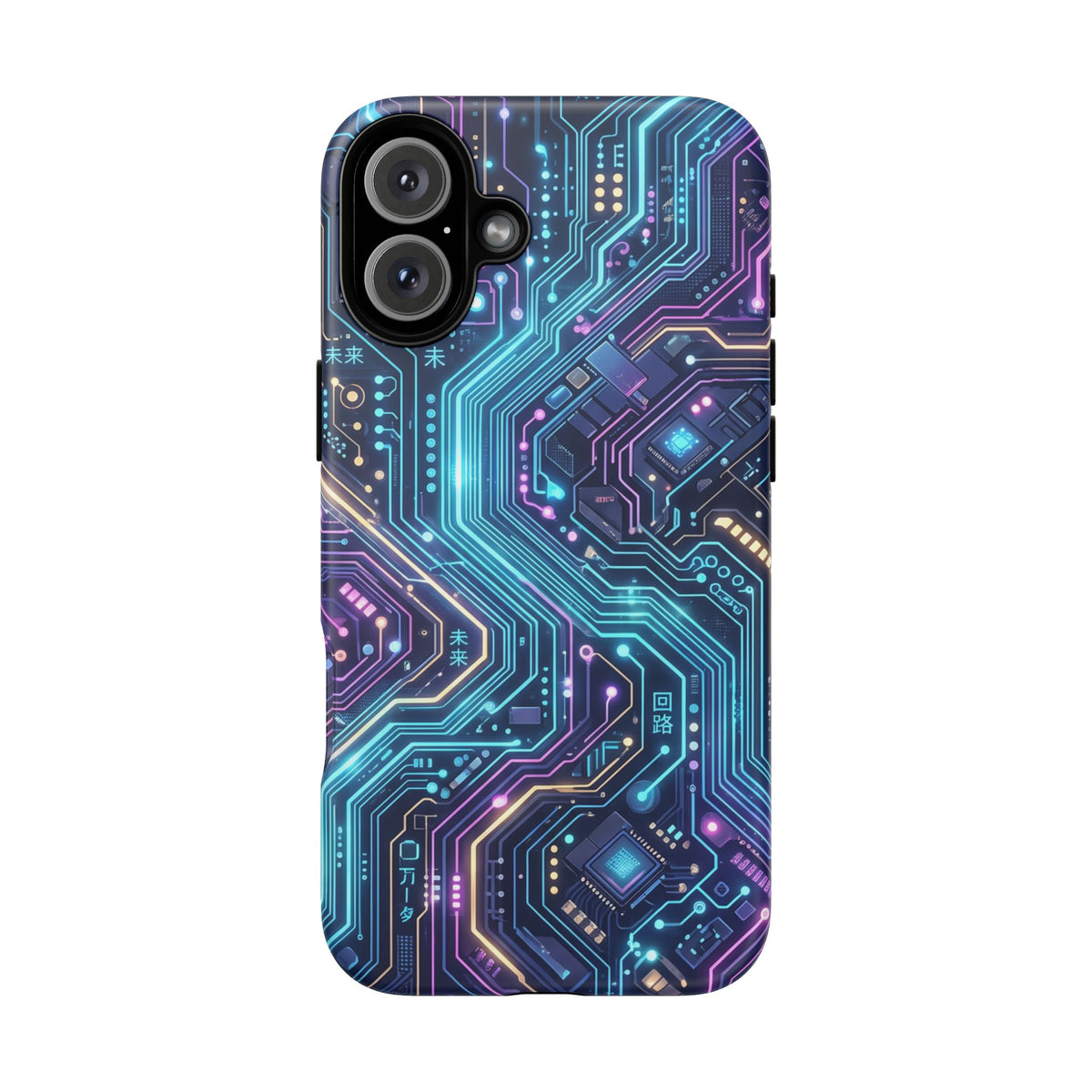 iPhone Tough Cases Phone Cases for iPhone 14\15\16\17\18 – Dual Layer, Matte/Glossy Finish, Wireless Charging Compatible. Tech Circuit Tough Phone Case.