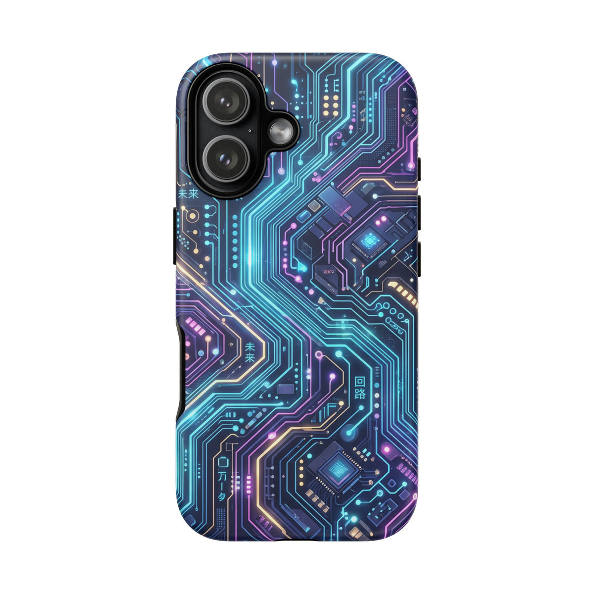 iPhone Tough Cases Phone Cases for iPhone 14\15\16\17\18 – Dual Layer, Matte/Glossy Finish, Wireless Charging Compatible. Tech Circuit Tough Phone Case.