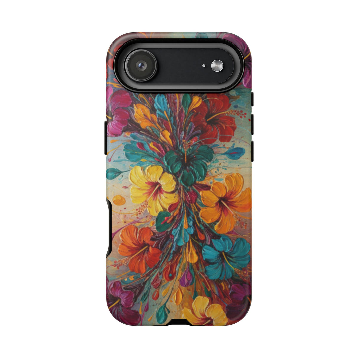 iPhone Tough Cases Phone Cases for iPhone 14\15\16\17\18 – Dual Layer, Matte/Glossy Finish, Wireless Charging Compatible. Floral Burst Tough Phone Case — Vibrant Flower Protective Case