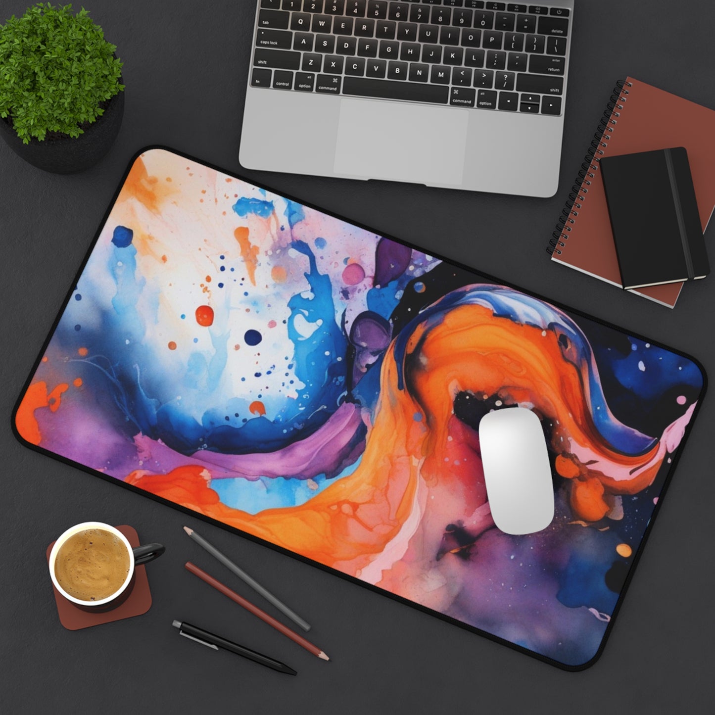 Large Gaming Mouse Pad – Premium Mouse Pad & Tech Accessory for Home & Office, Premium Desk Mat, Gaming Mouse Pad, Non-slip. Abstract Color Splash Desk Mat — Vibrant Fluid Art Mouse Pad