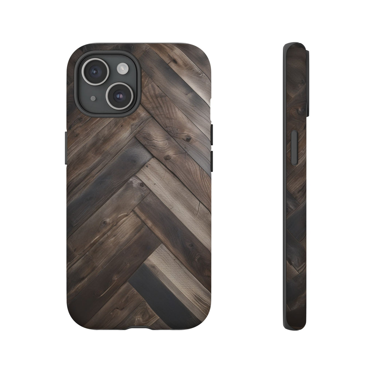 iPhone Tough Cases Phone Cases for iPhone 14\15\16\17\18– Dual Layer, Matte/Glossy Finish, Wireless Charging Compatible. Durable Phone Case with Modern Wood Design.